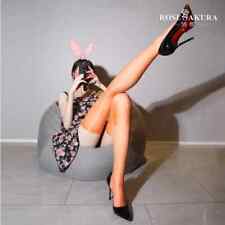 Straps-Strümpfe Glanz Orange