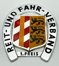 Hufeisen Reit und Fahr 1. Preis Plakette Emblem Reitsport Medaille Pferde Sieger
