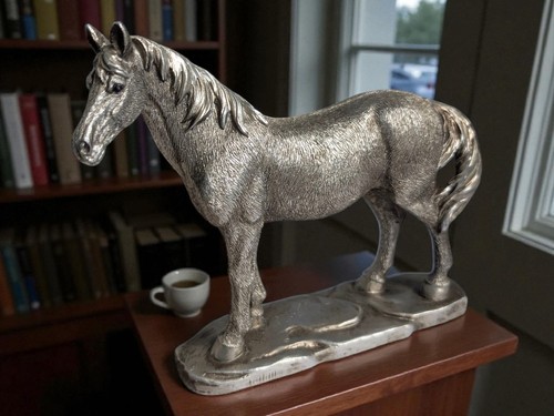 Silberne pferde statue - silberne,