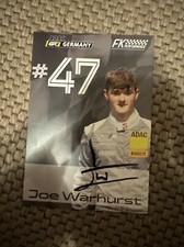 ORIGINAL HANDSIGNIERTE AUTOGRAMMKARTE JOE WARHURST #47 ADAC GT4 GERMANY BMW M