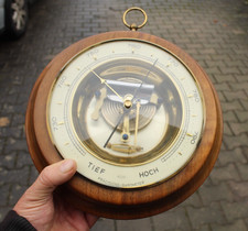 Präzisions Barometer Sundo deutsches Qualitätsinstrument Holz  Durchm. 27 cm