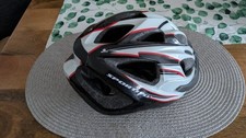 Sportivo Fahrradhelm Helm Schwarz silber rot Größe M 56-60  Verstellbar mit  Rad