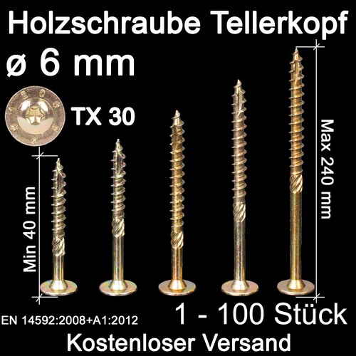 Holzschraube tellerkopf 6mm - holzschraube,