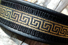 Hundehalsband Leder Greek Key