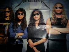 VINTAGE 80er METALLICA RIESEN POSTER 2tlg -78 cm x 109 cm PLAKAT JAMES HETFIELD