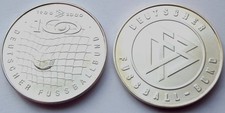  DFB  100 Jahre Deutscher-Fussball-Bund Medaille in 40mm & 20 Gramm Silber 999