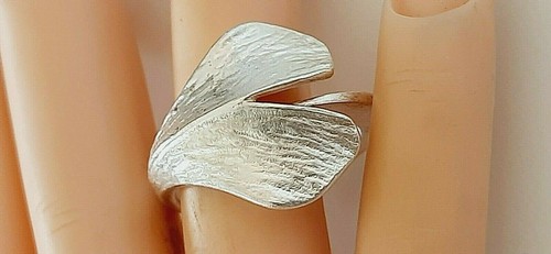 Silber ring gingkoblatt - silber,