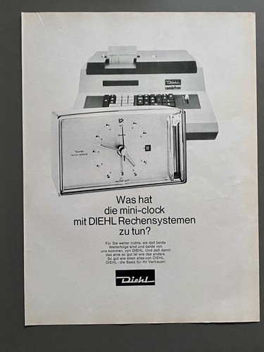 1968 diehl mini clock uhr - 1968,