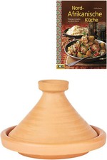 2er Set, Marokkanischer Tajine Topf mit Kochbuch Nr. 104-MTJ NEU