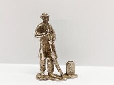 VINTAGE MASSIV SILBER MANN MIT STRASSENBÜRSTE 6 MEILEN SCHILD MENÜHALTER KARTENSTÄNDER