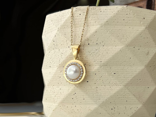 Antik mabe perle 10k - perle, gelbgold
