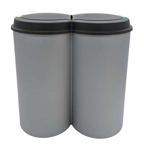 Abfalleimer 50l grau - , mit