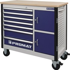 PROMAT PLUS 2.0 Werkstattwagen Rollwerkbank 1090x500x1055mm 7 Schubladen 2 Türen