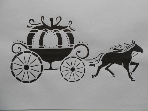 Schablone pferd mit kutsche - a3,