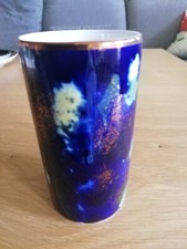 Wallendorf W 1764 DDR Koboltblau kleine Vase Goldrand