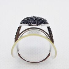 Black Spinell Ring 925 Silber 585 Weißgold vergoldet geschwärzt 17,5 mm 55