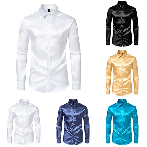 Trendiges satin seide hemd - trendiges,
