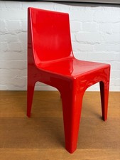 Kinderstuhl Hocker Space Age Rot Kunststoff Panton Ära 70er Stuhl Design VALON