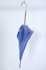 Alt Regenschirm Vintage Griff IN Holz Farbe Blau Kornblume
