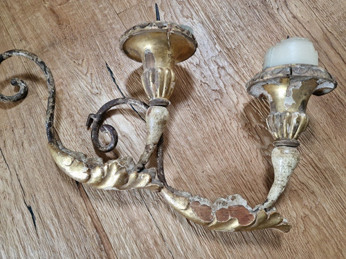 Paar alte wandlampen barock - wandlampen,