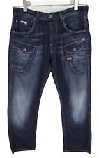 G-STAR Nattacc Gerade Jeans Herren W32/~L28 Whiskers Fade Effekt Knopf Dunkel