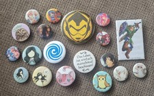 Metall Pin Badge Button Anstecker Konvolut Sammlung Zelda Link Manga Anime