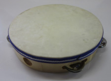 STA-1108 8" vorgestimmtes Holz-Tamburin mit Naturfell und 1 Reihe Schellen