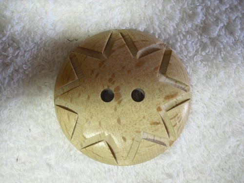 Holzknopf natur hell 5cm - , mit