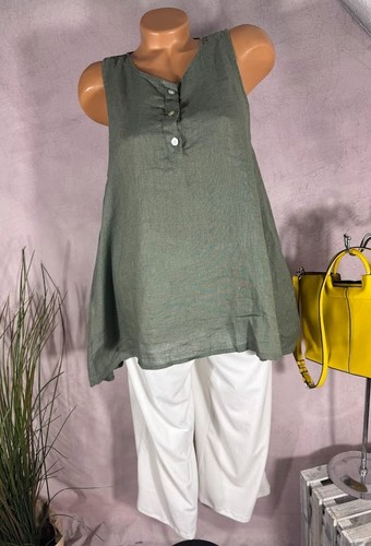 Vokuhila linen long top tunic - vokuhila,