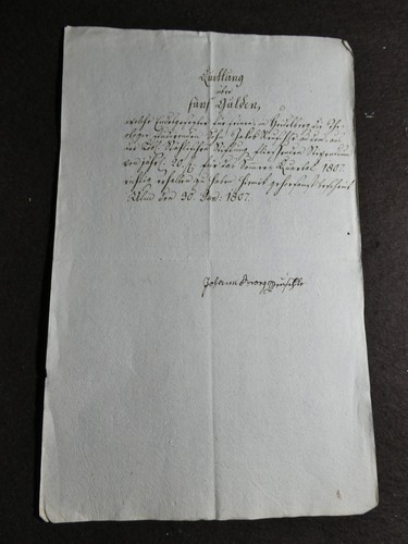 Historische quittung 1807 - quittung,