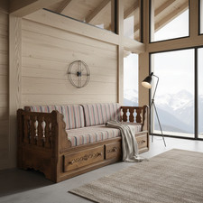 Voglauer 1600 braun Bauernliege Liege Sofa Couch Landhaus Holzsofa Chaiselounge