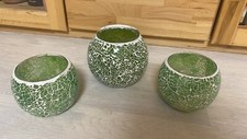 Elambia Mosaik Windlichter Set grün 3 teilig