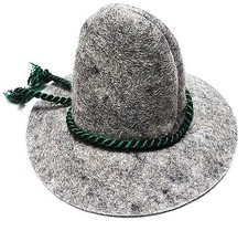 Tirolerhut aus filz hellgrau - tirolerhut,