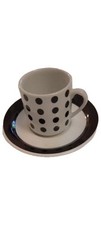 Eduscho Espressotasse mit Untertasse Punkte Modern Mehrfarbig Porzellan