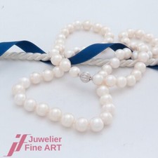 Perlen-Kette -Süßwasser-Zucht-Perlen - 14K/585 Weißgold Patent-Schließe