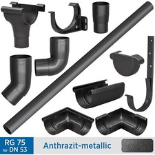 Marley Continental Dachrinnensysteme RG 75 / DN 53 Farbe Anthrazit-Metallic
