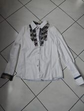 Westernbluse Gr. M, weiß/blaukariert, Langarm,neuwertig, mit vielen Details