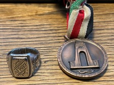 DAK Deutsches Afrikakorps "AFRIKA" Ring & Medaille Italienisch Deutscher Feldzug