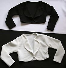 Kommunionjacke Hochzeit Mädchenjacke Mädchen Jacke Bolero Schwarz Ecru Ivory 