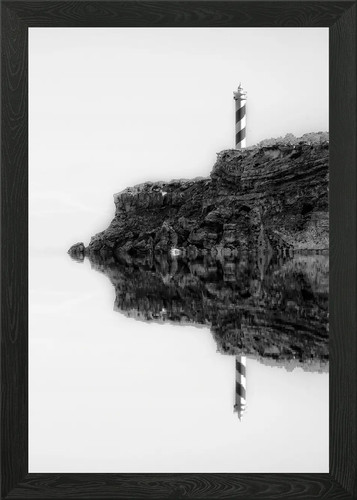 Schwarz weiß leuchtturm - schwarz-weiß,