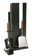 Hochwertiges Kaminbesteck Edelstahl Besteck Nussholzgriffe Kamingarnitur Mod.956