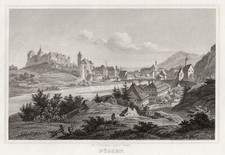Füssen Original Stahlstich Poppel 1843
