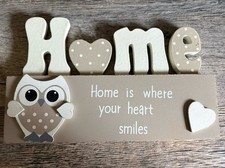 HOME*Deko*Schriftzug*Holz*beig