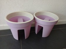 2 Blumenkasten Balkonkasten Blumentopf für Geländer LILA
