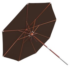 anndora Sonnenschirm Gartenschirm Terrasse 3 m rund Braun Winddach B-Ware