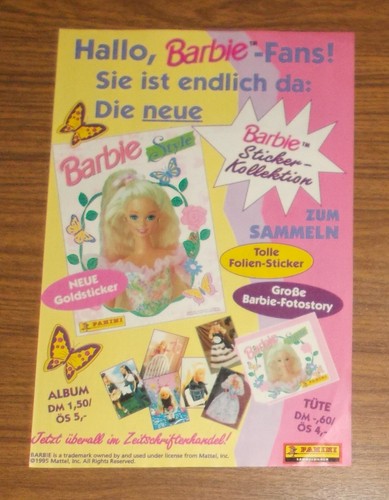 Seltene werbung panini barbie - seltene,