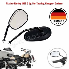Für Harley Touring Electra Glide 1 Paar Motorrad Spiegel Rückspiegel Schwarz 8mm