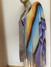 MISSONI Damen Poncho Strick Cape Überwurf Oberteil Multicolor Viskose Strand-Top