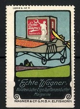 Reklamemarke Echte Wagner-Margarine der Firma Wagner & Co., Elmshorn, Margarine 