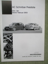 AC Schnitzer Preisliste 3er